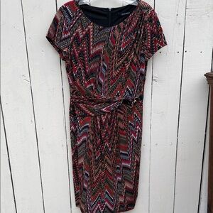 Ellen Tracy Multicolor Zigzag Dress